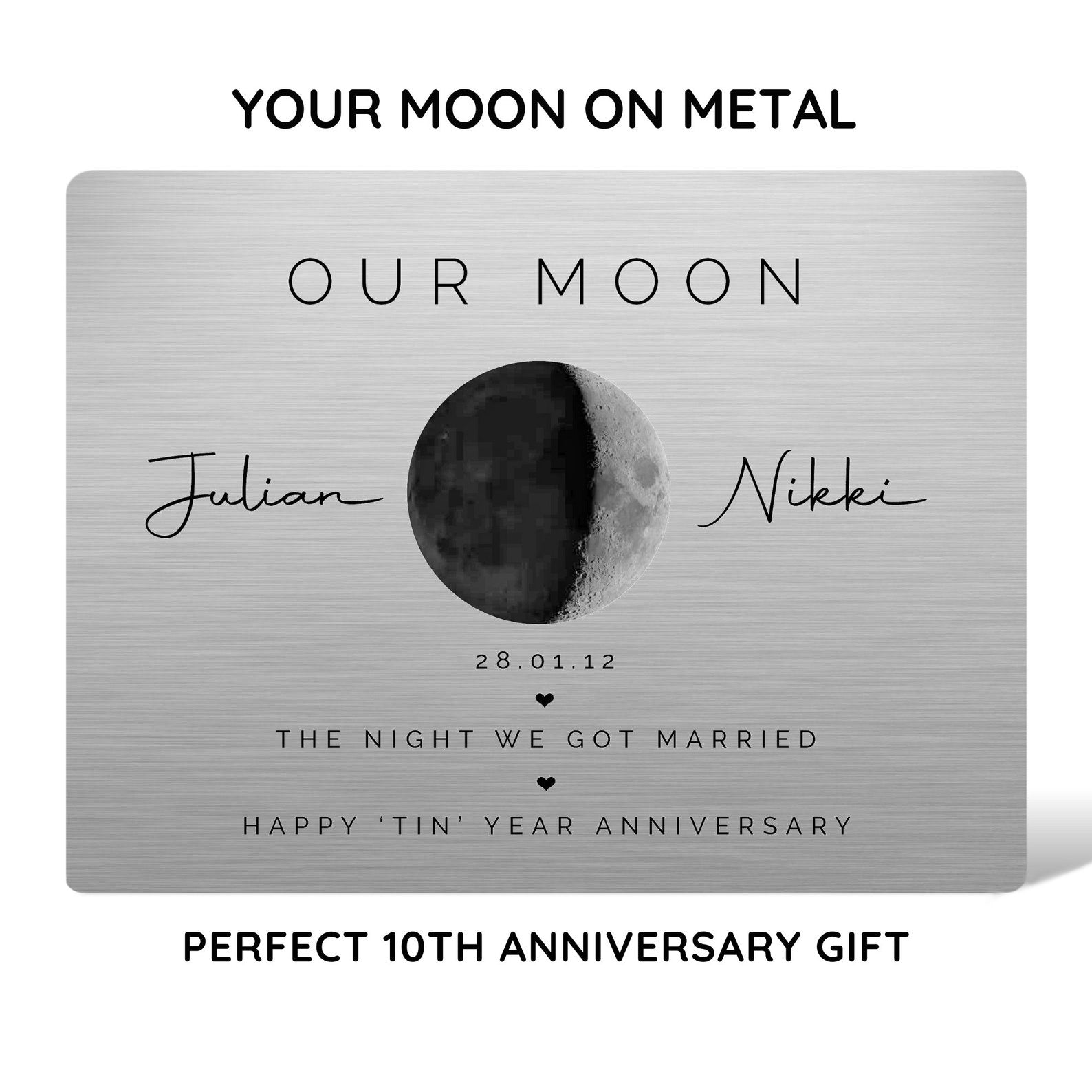 Our Moon on Tin