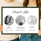 Custom Love  Map “Hello, Will You, I Do”