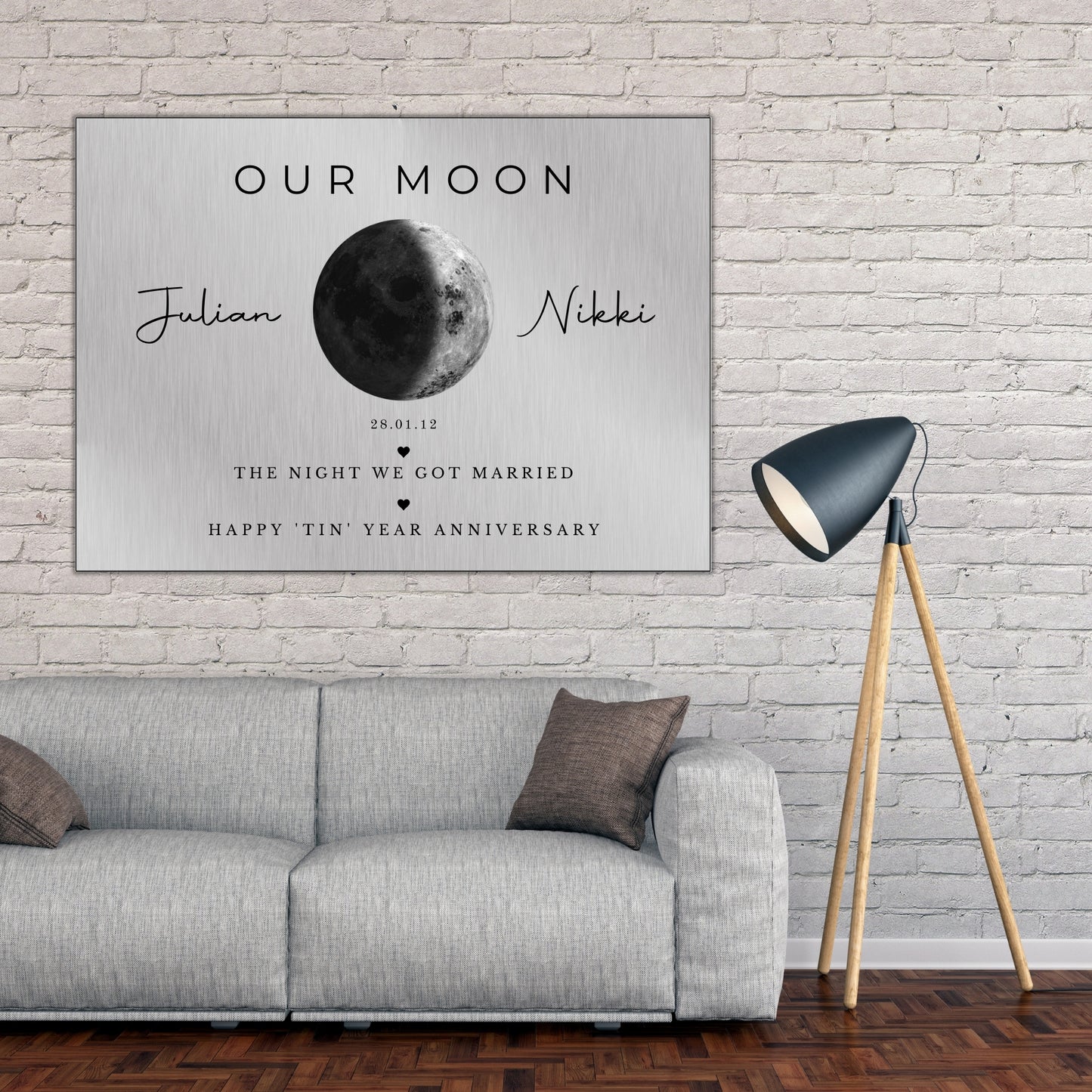 Our Moon on Tin