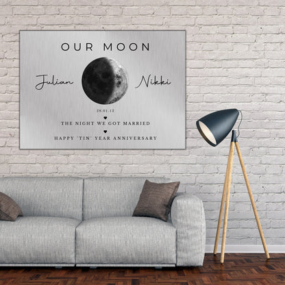 Our Moon on Tin