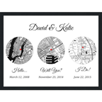 Custom Love  Map “Hello, Will You, I Do”