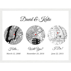 Custom Love  Map “Hello, Will You, I Do”