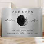Our Moon on Tin – Personalized Moon Phase Metal Art, Romantic Anniversary & Valentine’s Day Gift for Couples