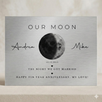 Our Moon on Tin – Personalized Moon Phase Metal Art, Romantic Anniversary & Valentine’s Day Gift for Couples