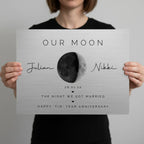 Our Moon on Tin – Personalized Moon Phase Metal Art, Romantic Anniversary & Valentine’s Day Gift for Couples