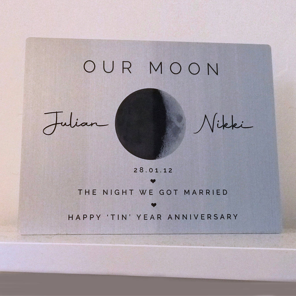 Our Moon on Tin