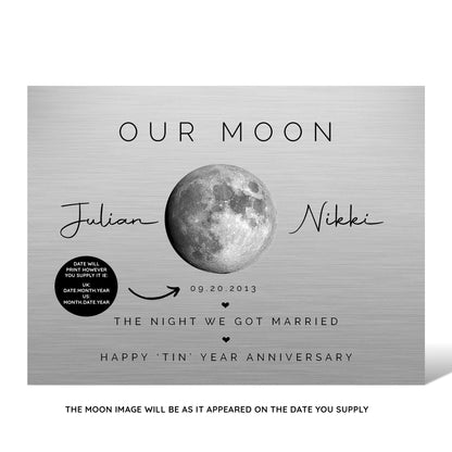 Our Moon on Tin