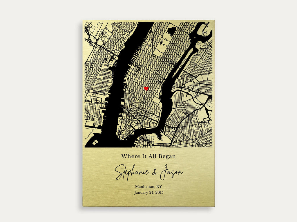 Personalized Metal Map Print – Our Journey Bega