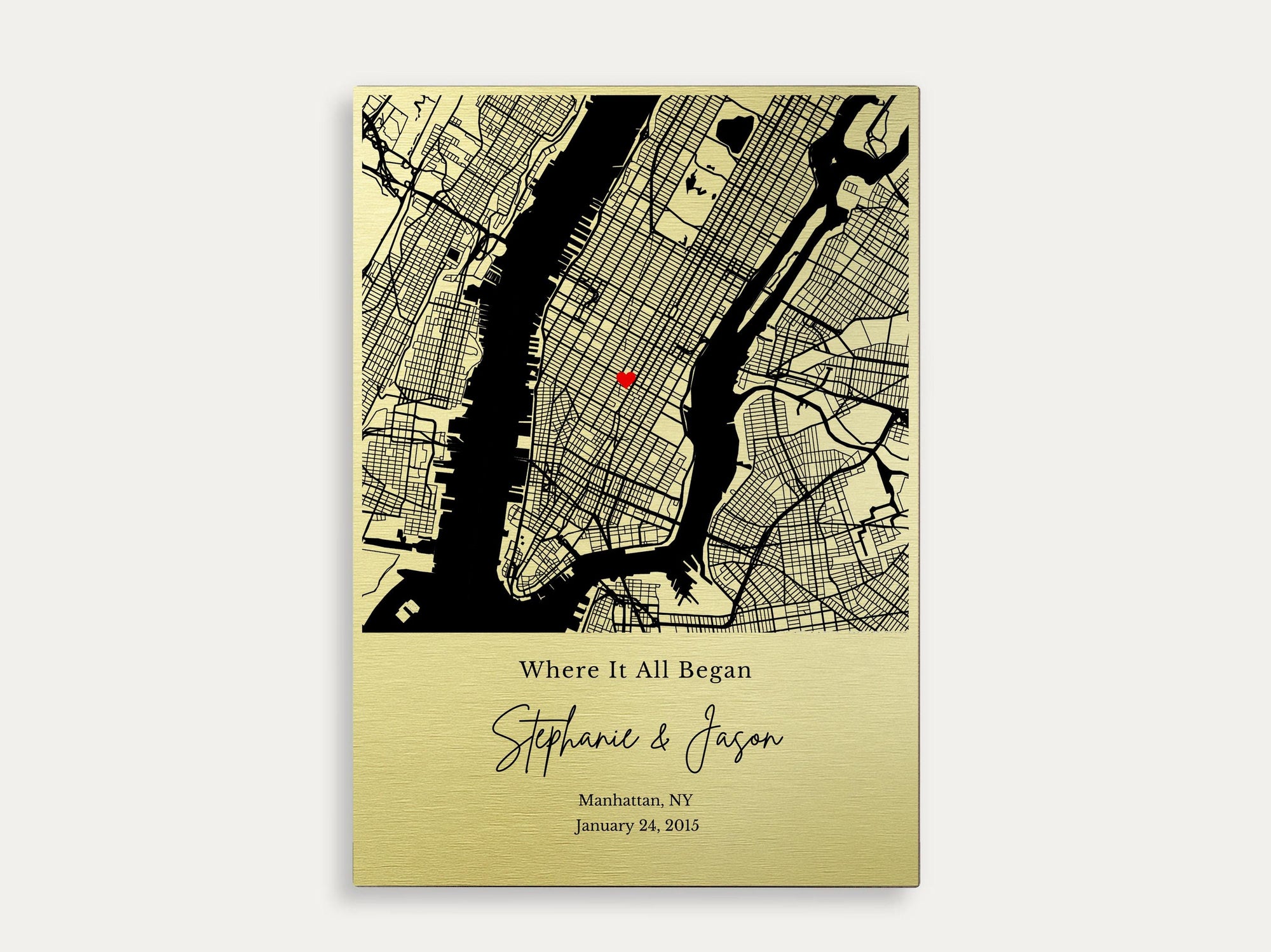 Personalized Metal Map Print – Our Journey Bega