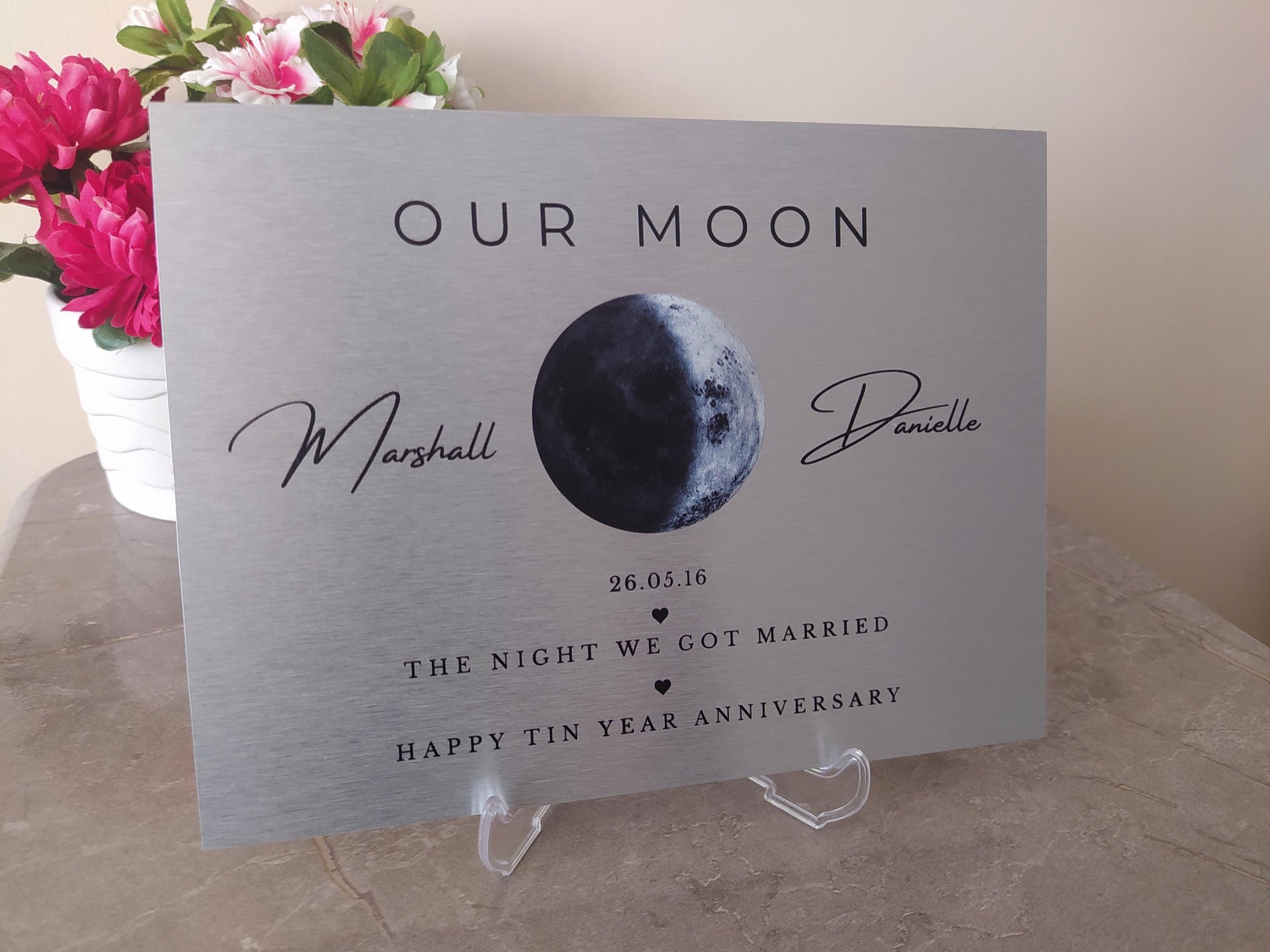 Our Moon on Tin